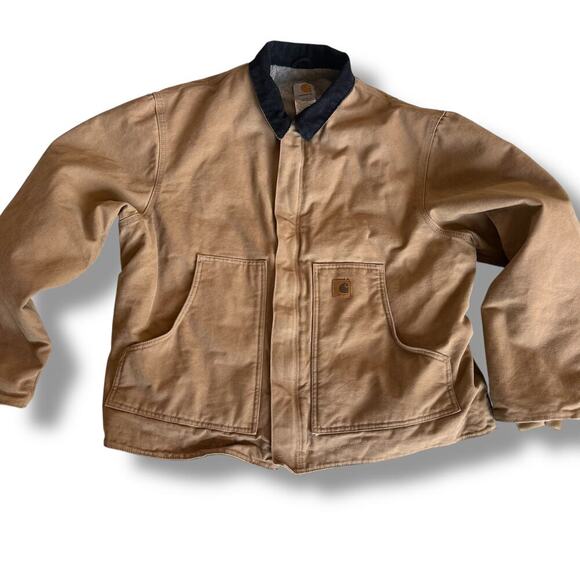Carhartt Jacket sherpa lined fleece tan Camel XL X-large chore coat - Picture 1 of 10